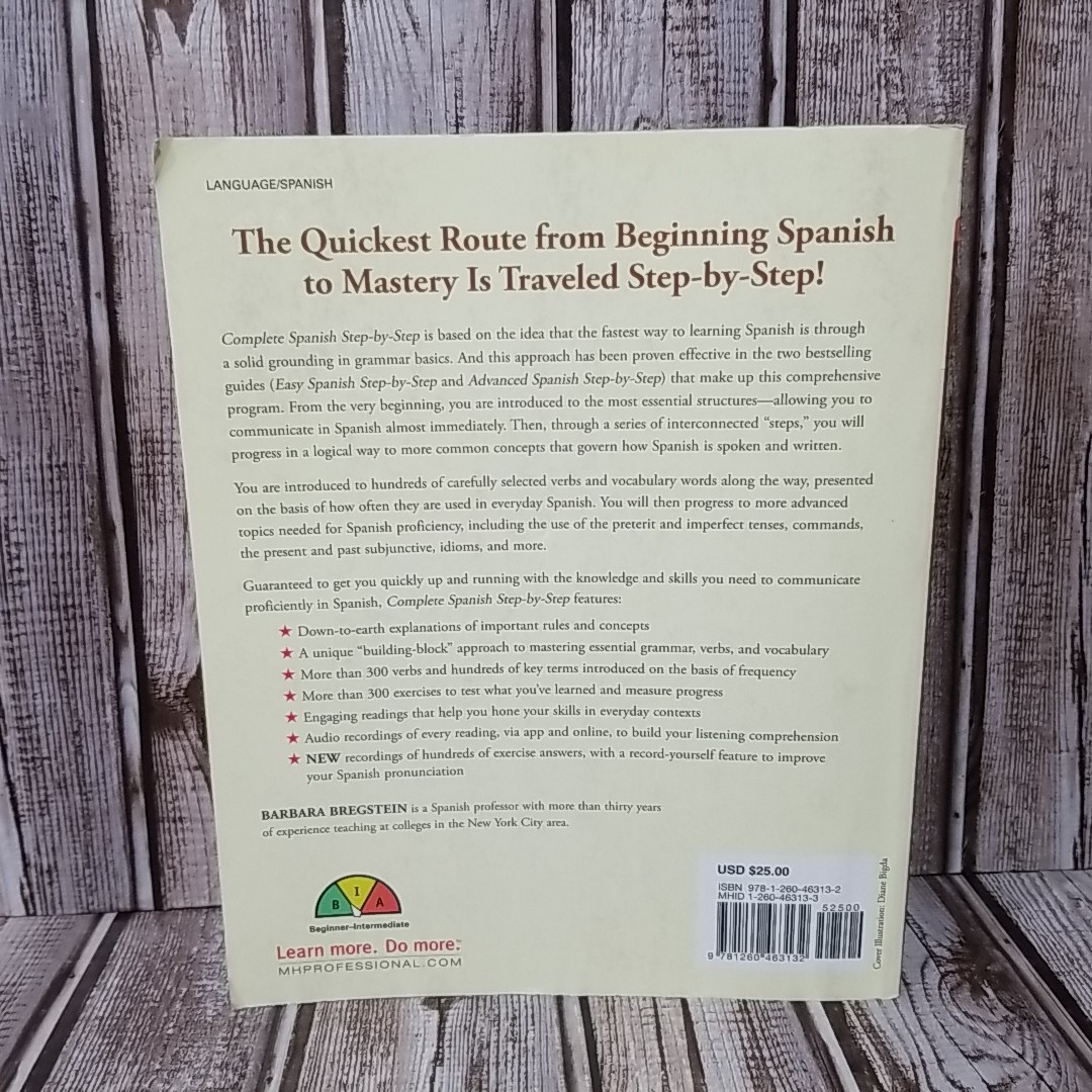 Complete Spanish Step-By-Step Premium 2nd Edition Barbara Bregstein Paperback