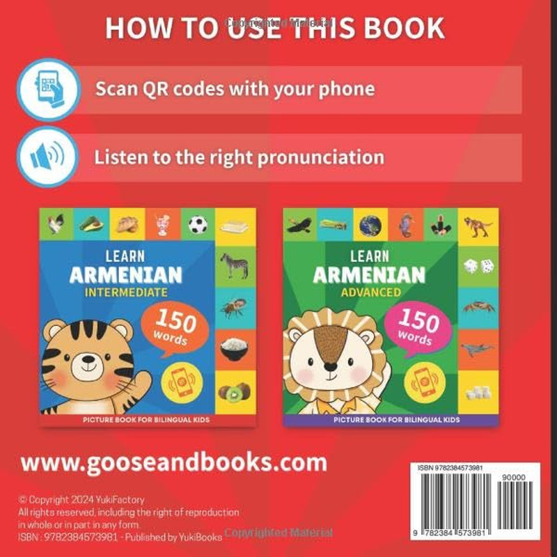 Learn armenian – 150 words with pronunciations – Beginner: Picture book for bili