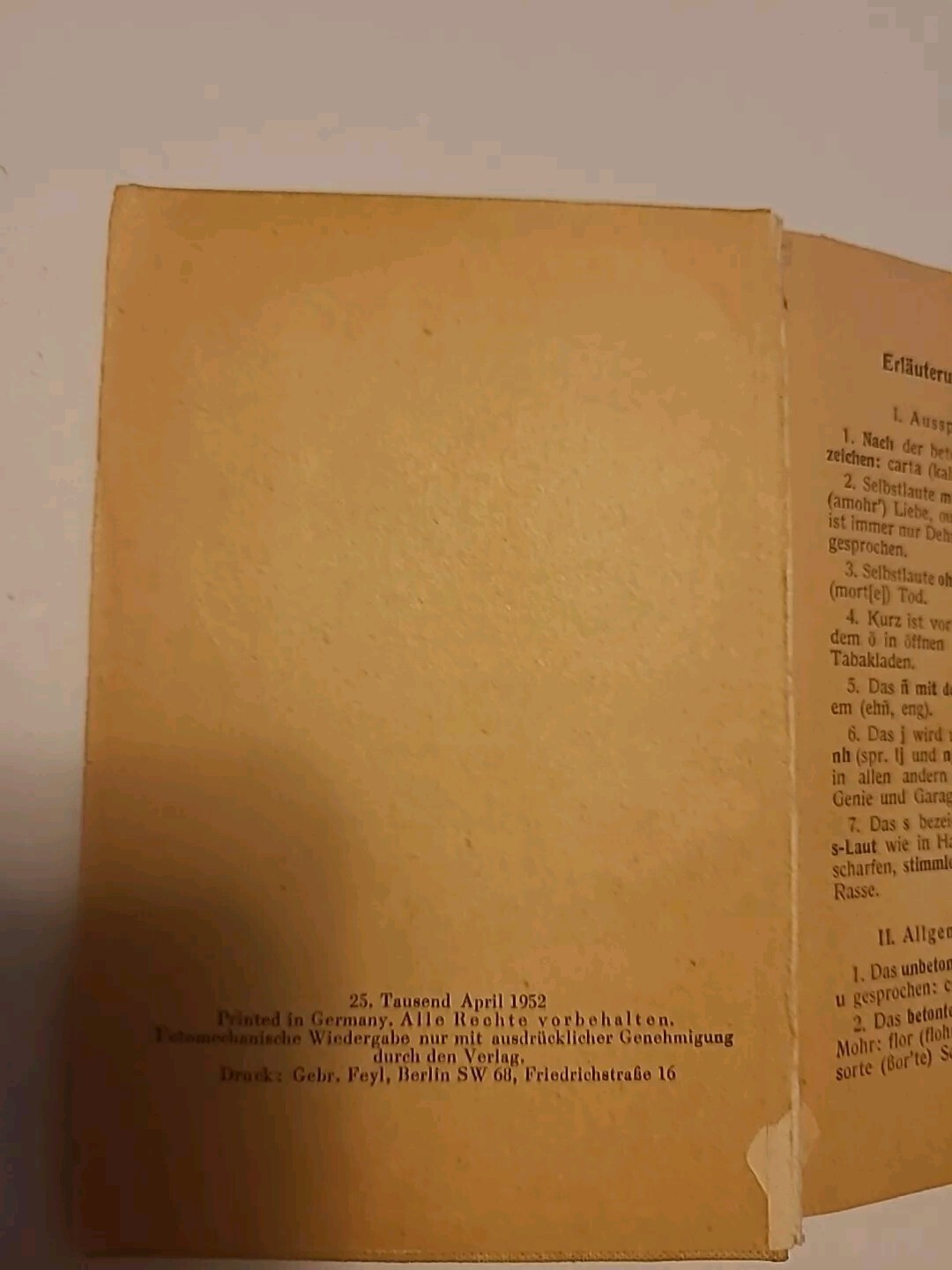 Vintage Portugiesisches Taschenworterbuch Deutsch-Portugiesisch 1952