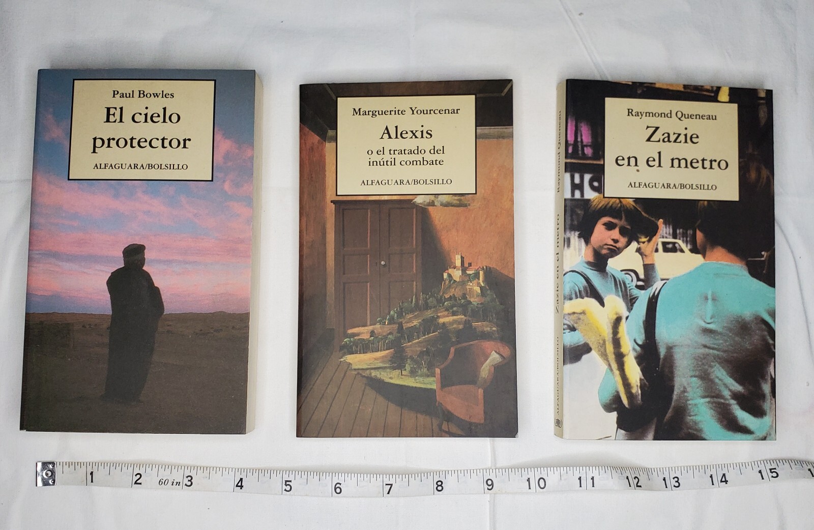 Spanish vintage books Lot of 3 Authors Bowles Queneau Yourcenar paperback