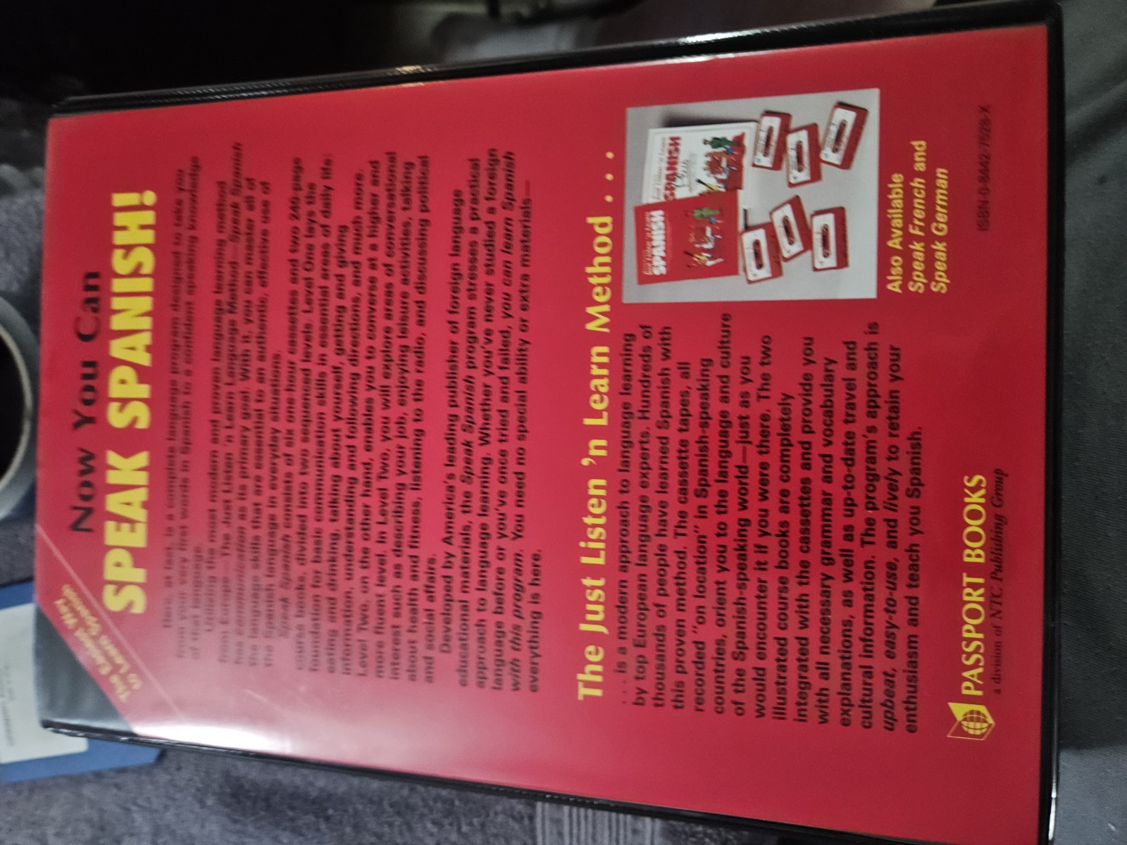 Passport Books Just Listen ‘n Learn Spanish 3 Cassette Tapes & Illustrated Book