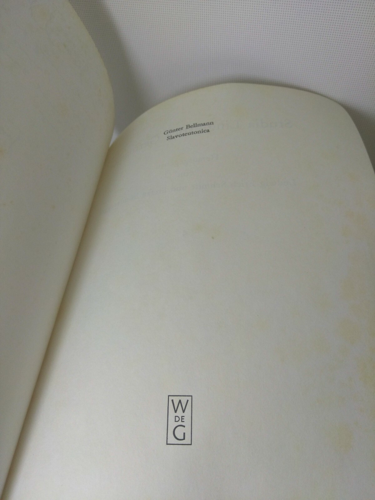 Slavoteutonica by Gunter Bellmann Signed Original Walter de Gruyter