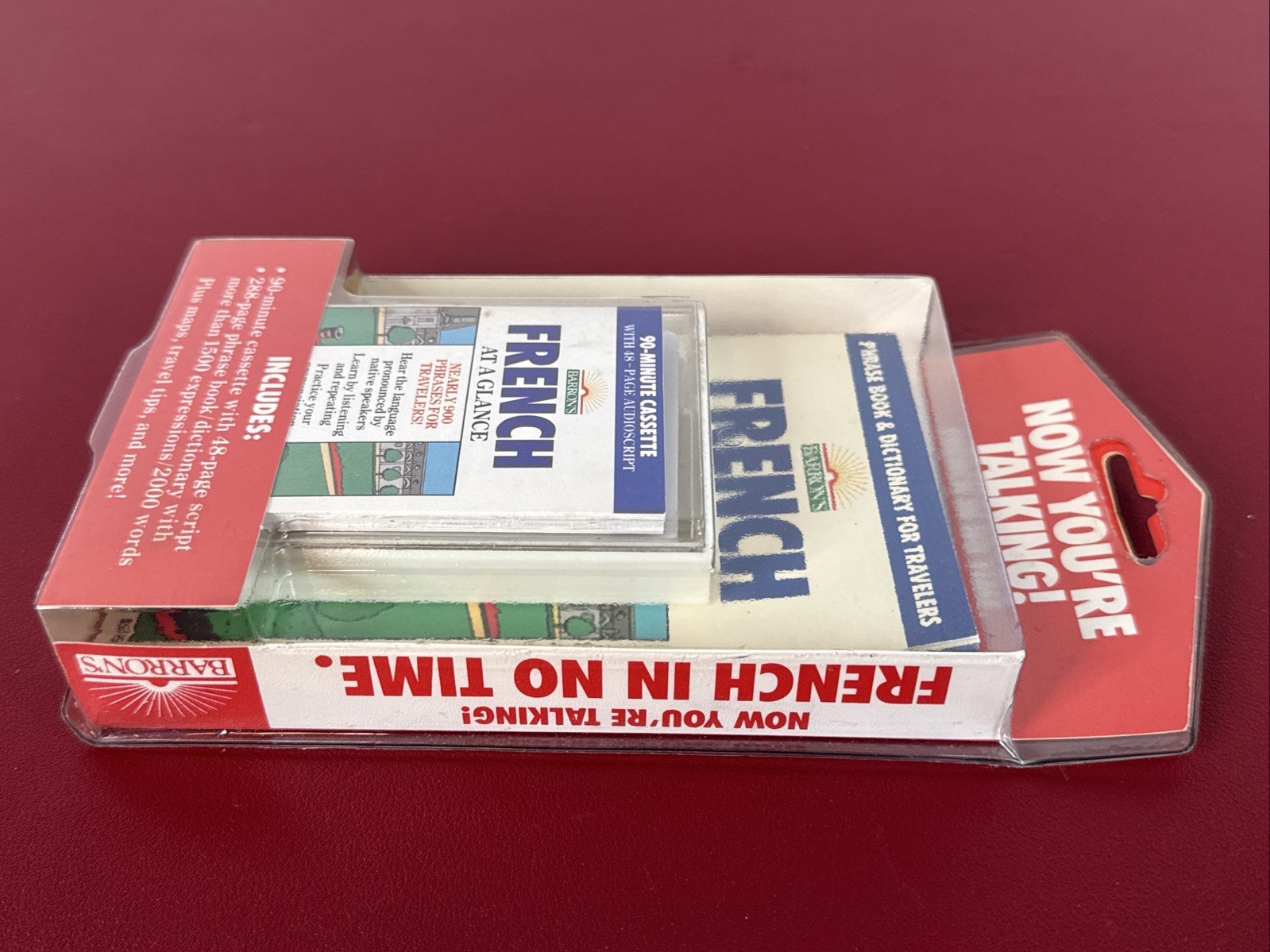 Barron’s French at a Glance – Audio Cassette Tape Phrase Book & Dictionary-NEW