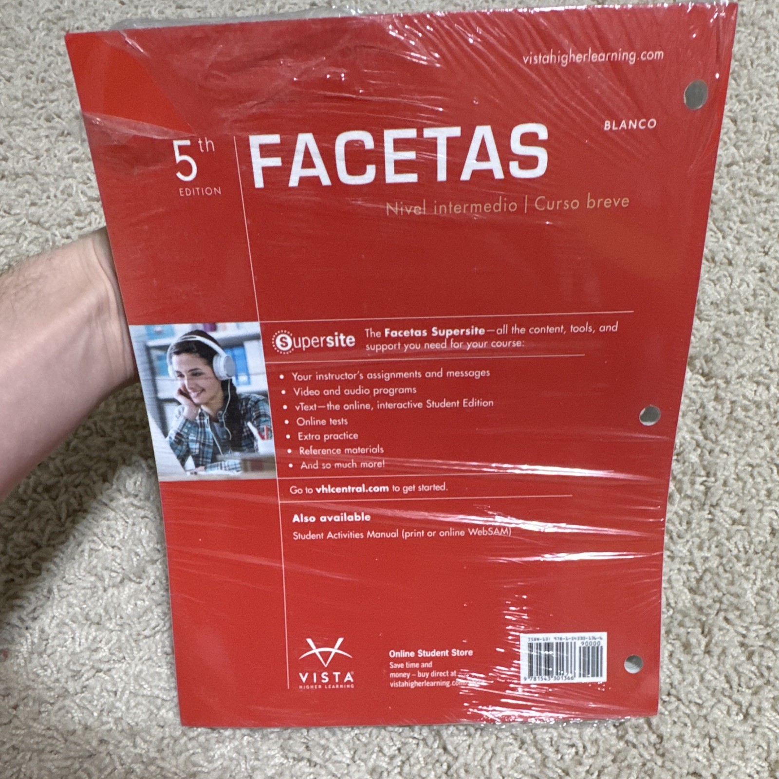Vista Higher Learning VHL Facetas Intermediate Spanish Course Book 5th Edition