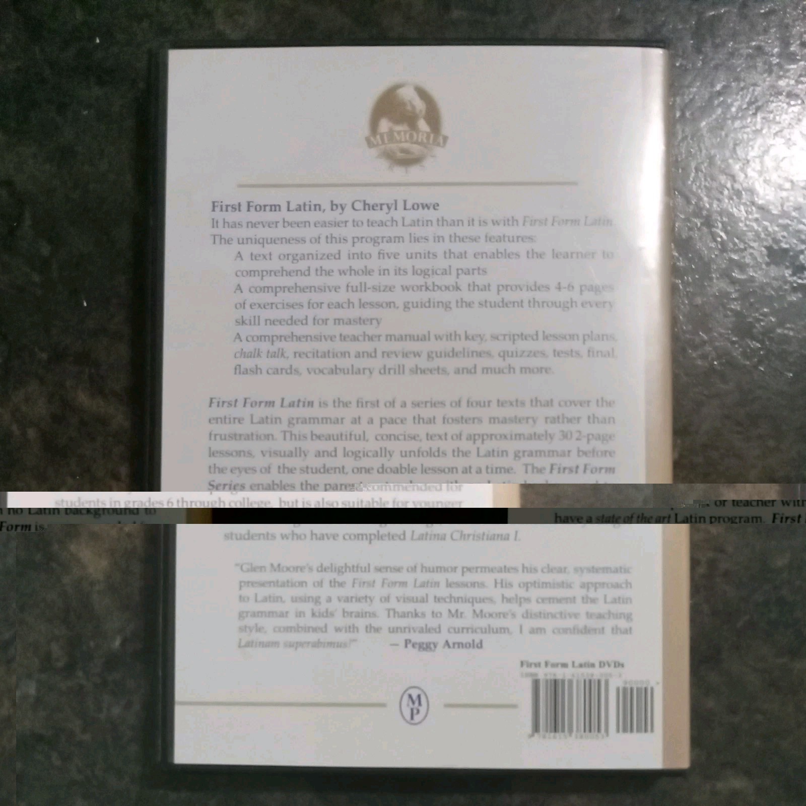 Memoria Press First Form Latin Set,TM, Wb & Test Key, Quizzes&Tests, DVDs