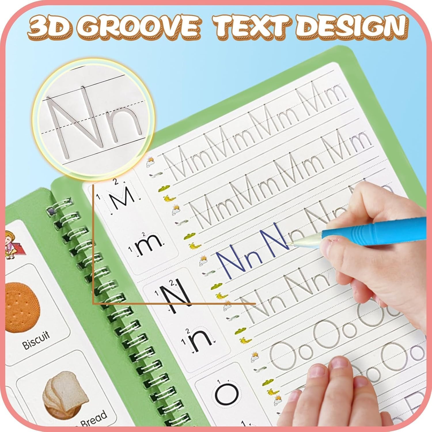Magic Practice Copybook, Reusable Writing Practice Book, for Preschool Kids A…