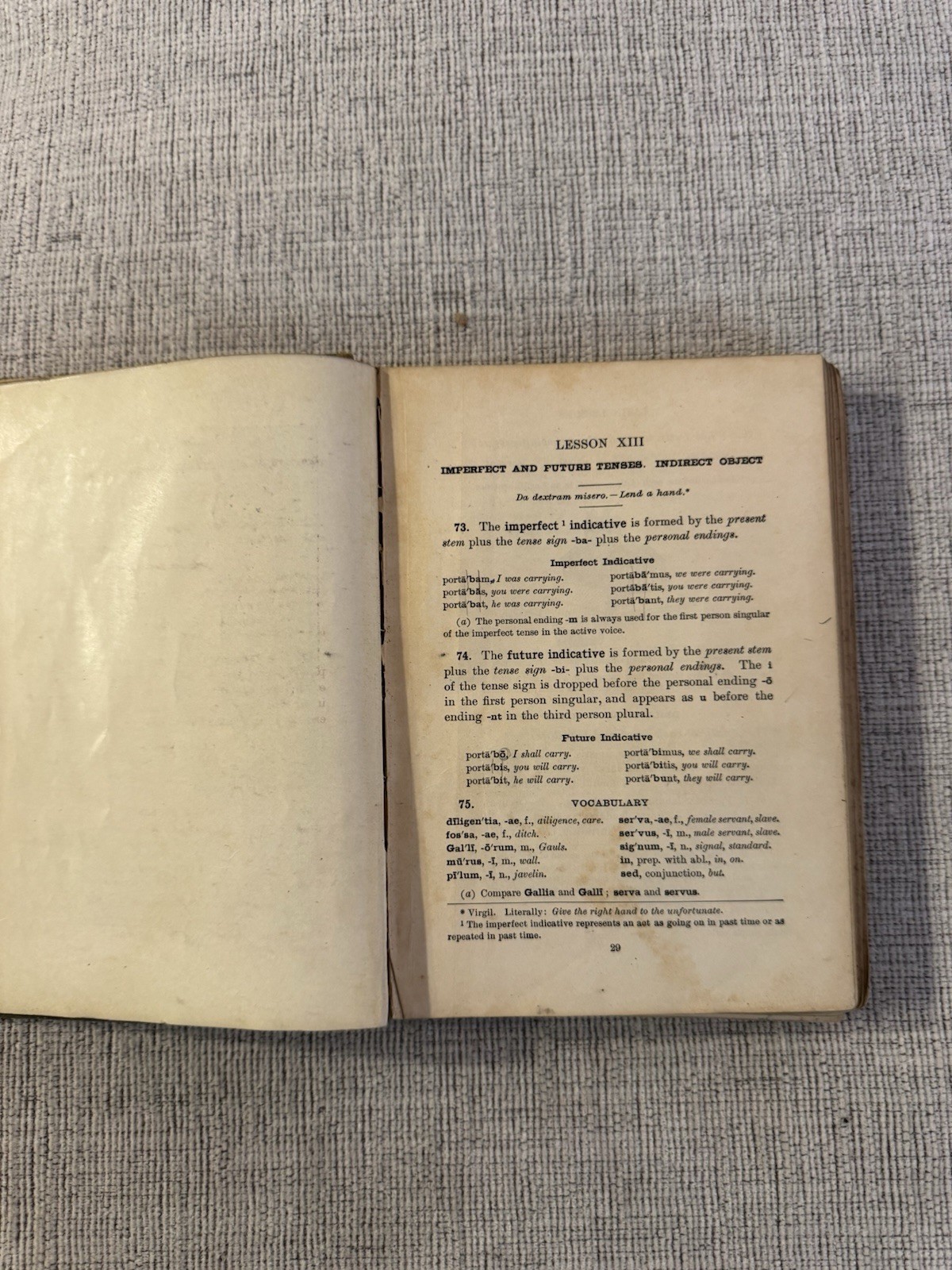 1920 Elementary Latin by M L Smith Hardcover Allyn & Bacon Vintage Textbook