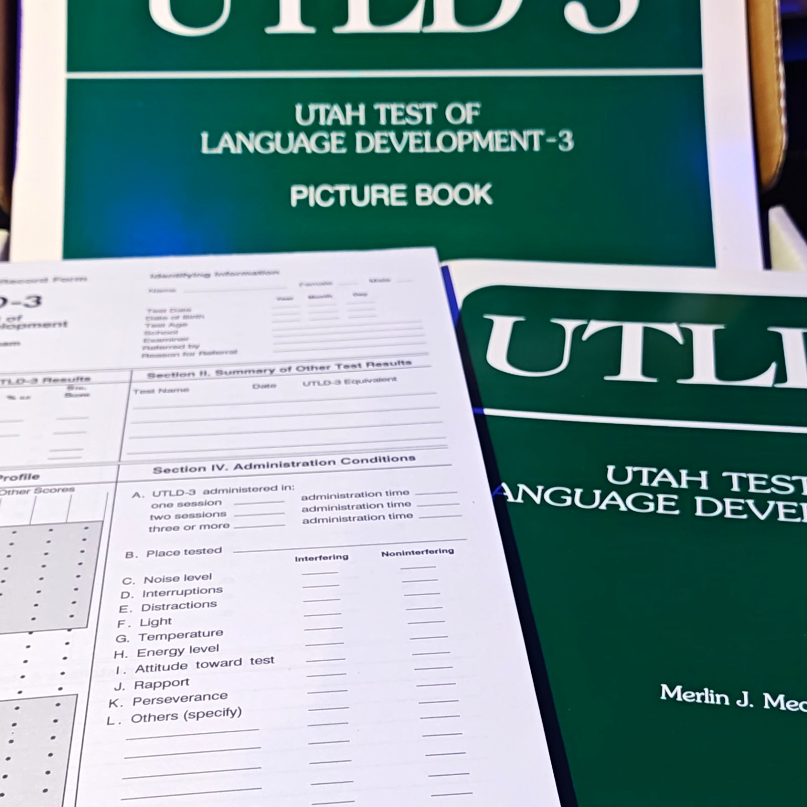 Utah Test of Language Development-3 Test Kit by Mecham, Jones + 62 blank Forms