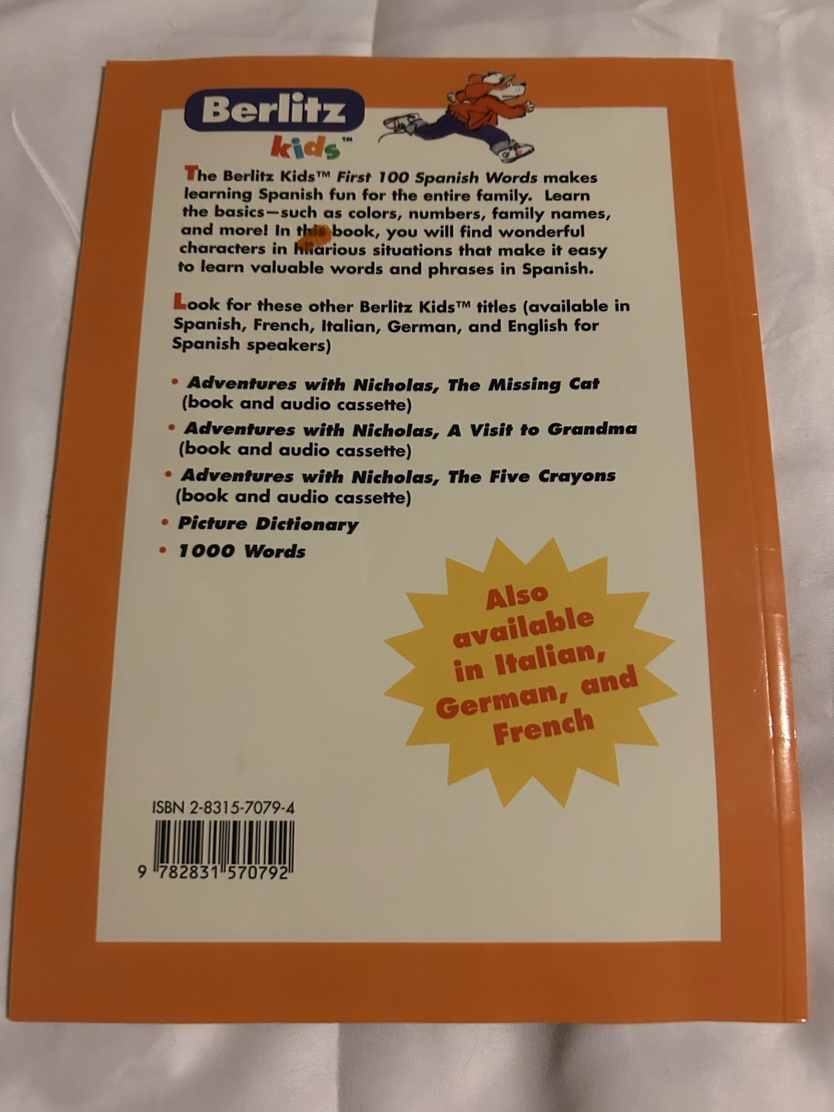 Berlitz Kids Spanish Set 1998 3 Books Cassette Tape Flash cards
