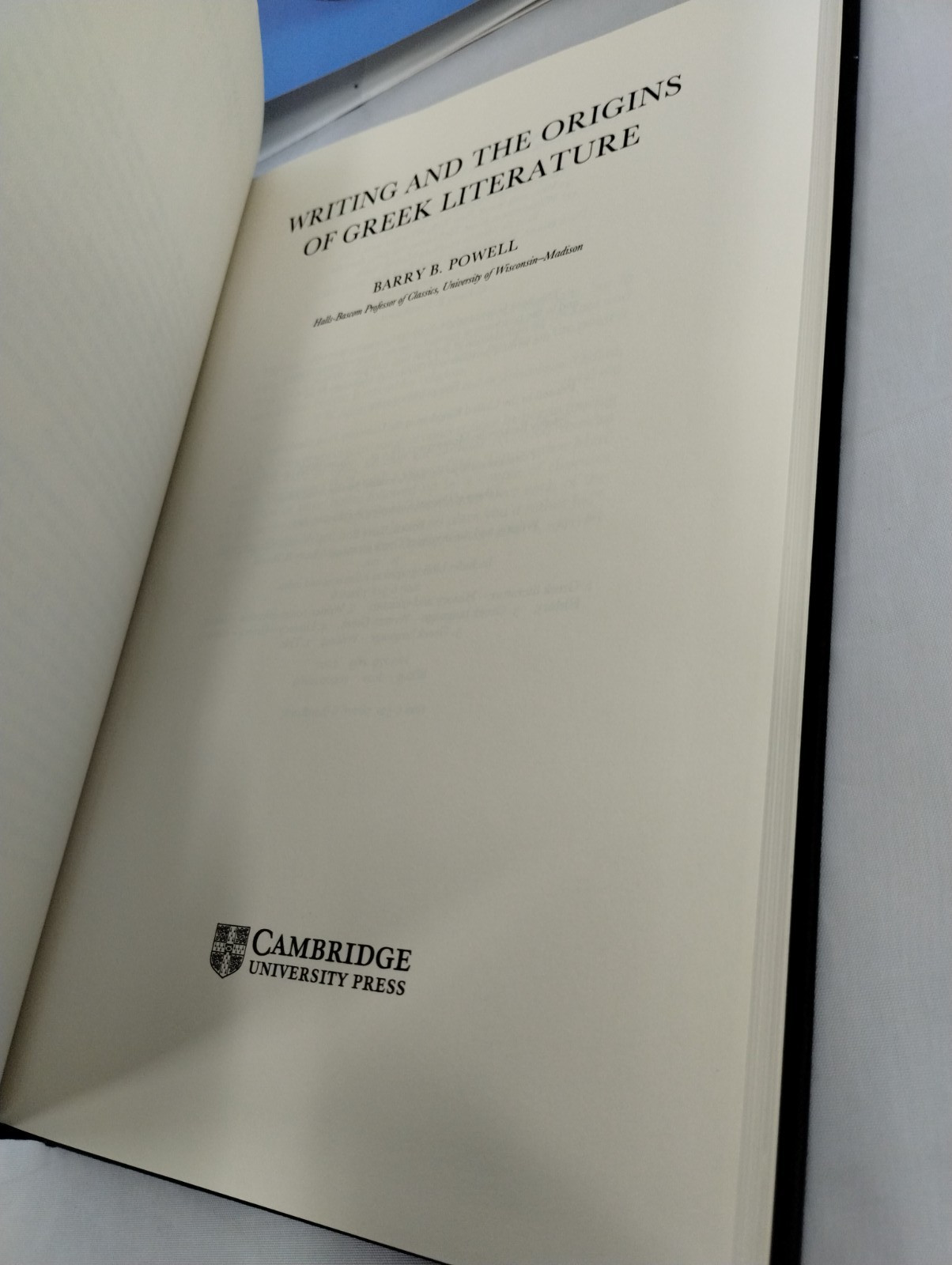Writing and the Origins of Greek Literature by Barry B. Powell (2002, Hardcover)