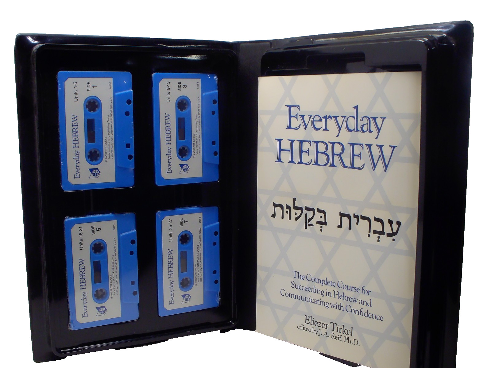 Everyday Hebrew Language Program Booklet 4 Cassette Tapes Eliezer Tirkel