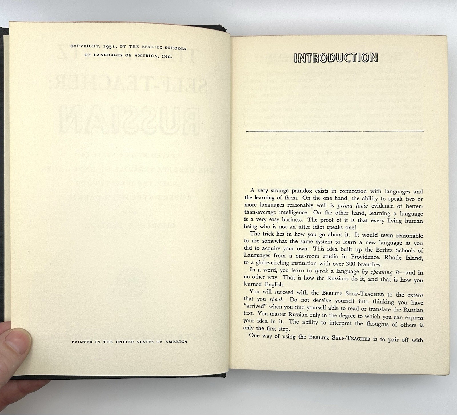 Berlitz Self-Teacher: Russian English and Russian Edition 1951 Hardcover DJ