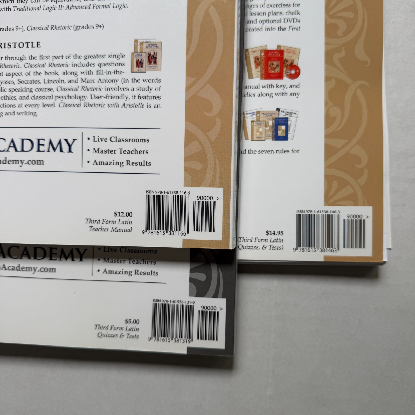 Memoria Press Third Form Latin Set 1st Edition Homeschool 8 Piece Book DVD CD