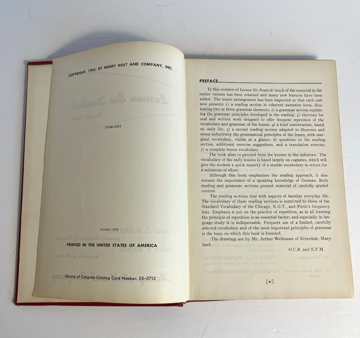 Lernen Sie Deutsch By Oscar Burkhard, Revised Edition 1955, published 1959