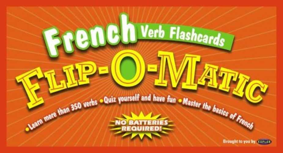 Kaplan French Verb Flashcards Flip-O-Matic – Paperback, by Kaplan – Very Good