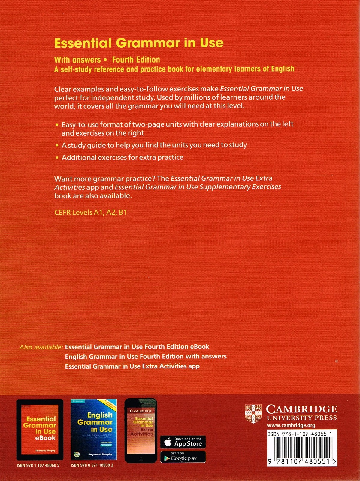 Cambridge ESSENTIAL GRAMMAR IN USE with Answers 4TH Edition 1107480558 @ NEW