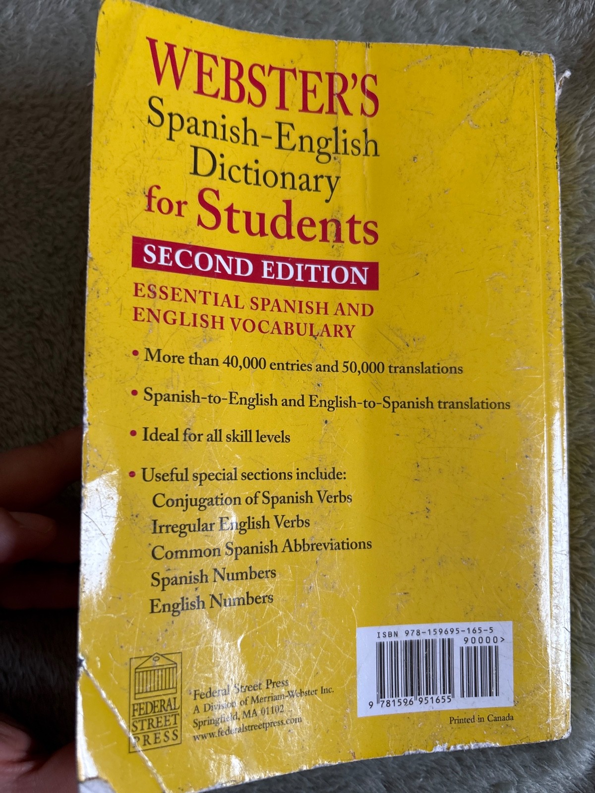 – Webster’s Spanish-English Dictionary for Students by Merriam-Webster (2010,…