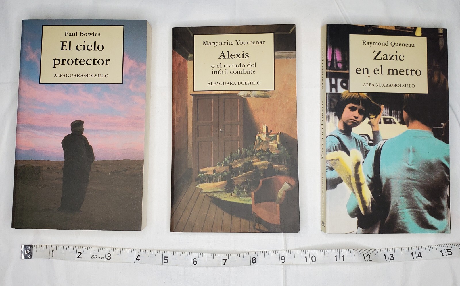 Spanish vintage books Lot of 3 Authors Bowles Queneau Yourcenar paperback