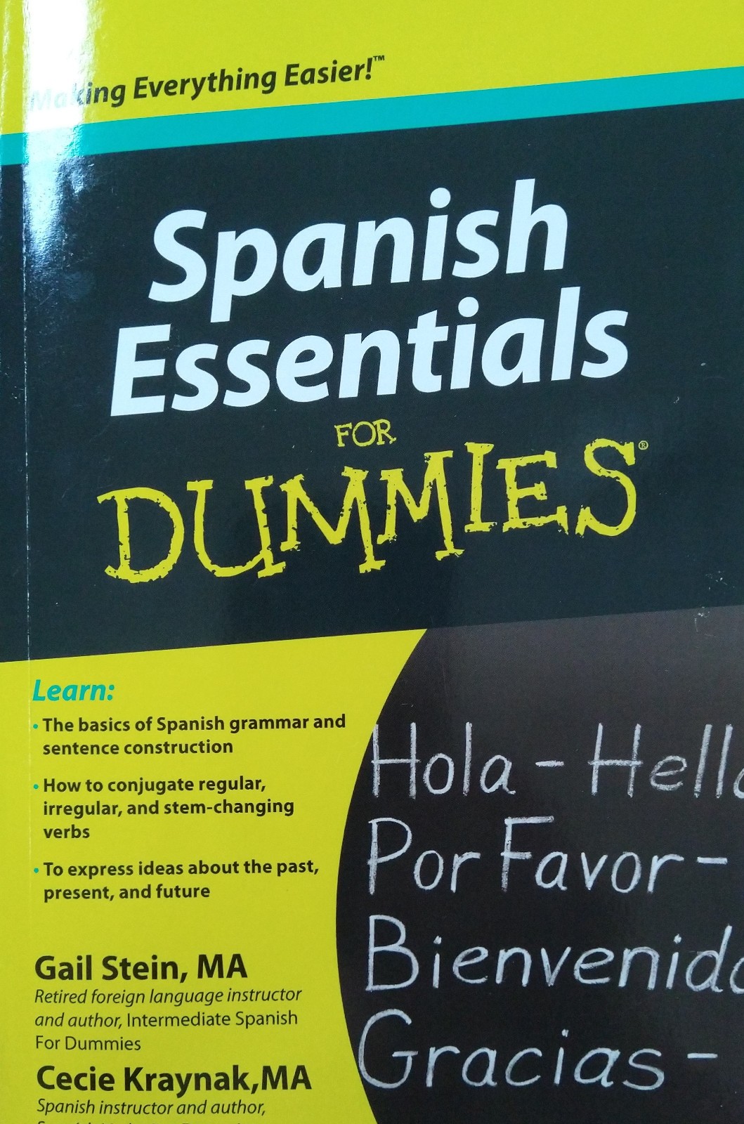 Spanish Essentials for Dummies by Cecie Kraynak and Gail Stein (2010, Trade…