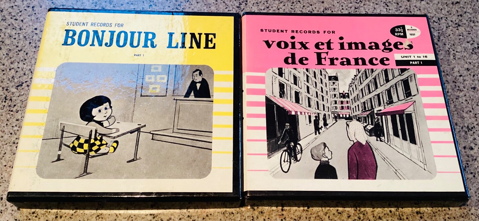 Voix et Images de France & Bonjour Line Student French Records Lesson Free Ship!