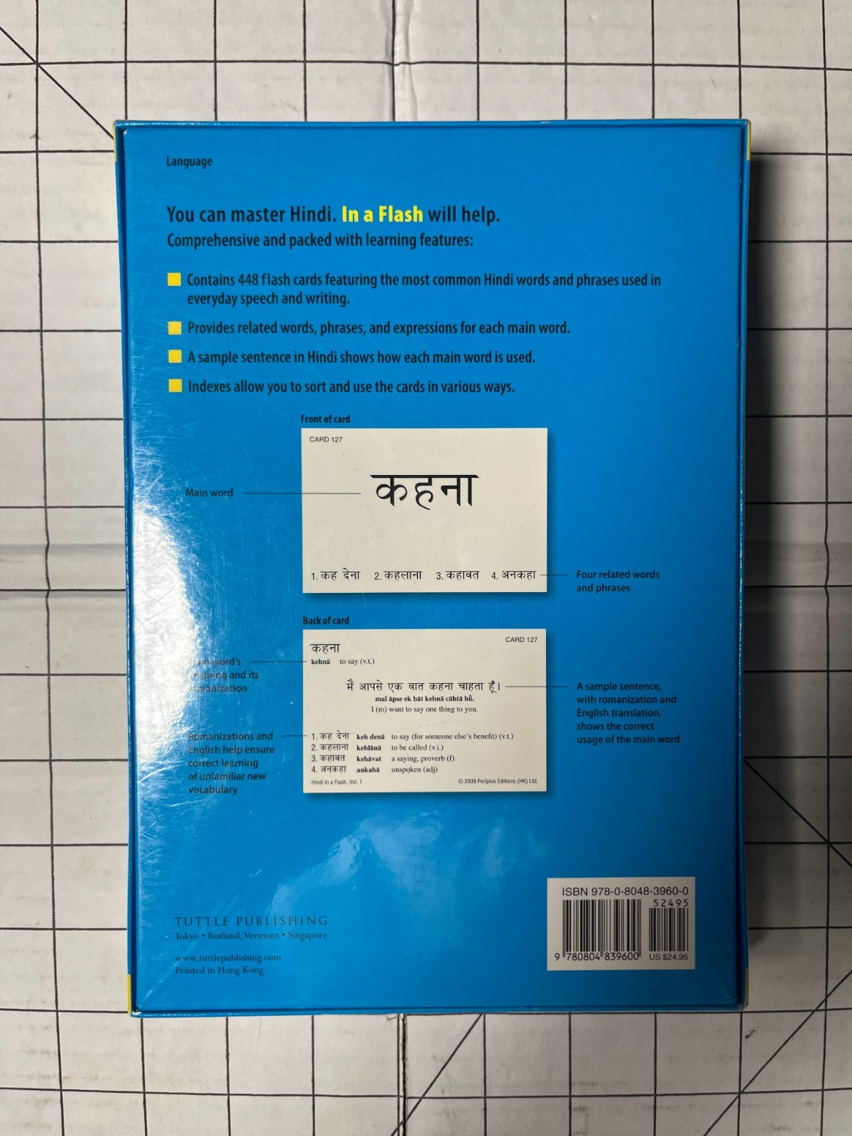 Hindi in a Flash Kit Volume 1 by Richard Delacy 2009, Tuttle Flash Cards