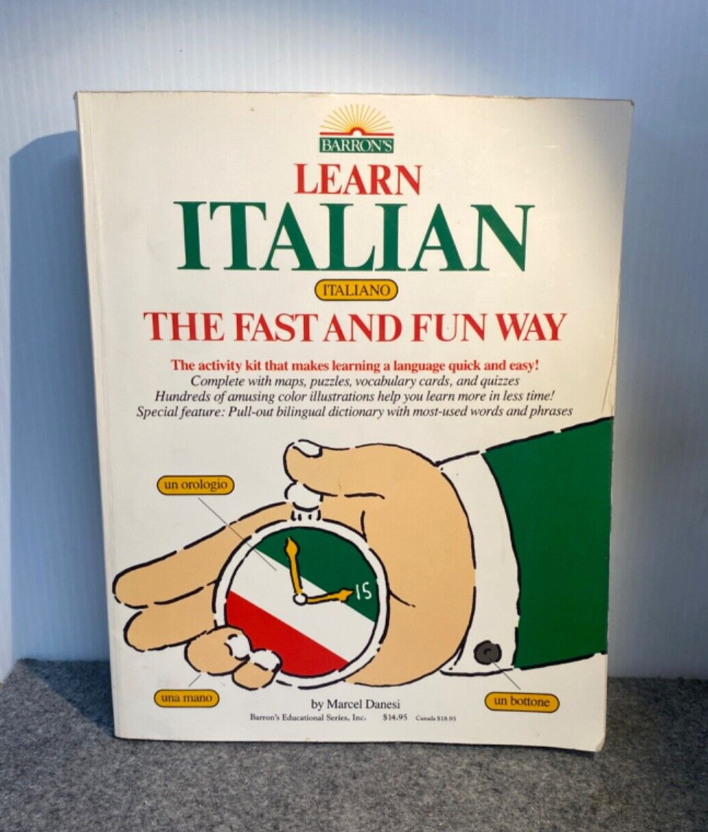Learn Italian The Fast & Fun Way~ Marcel Danesi 1985 PB (FC209-1Q653