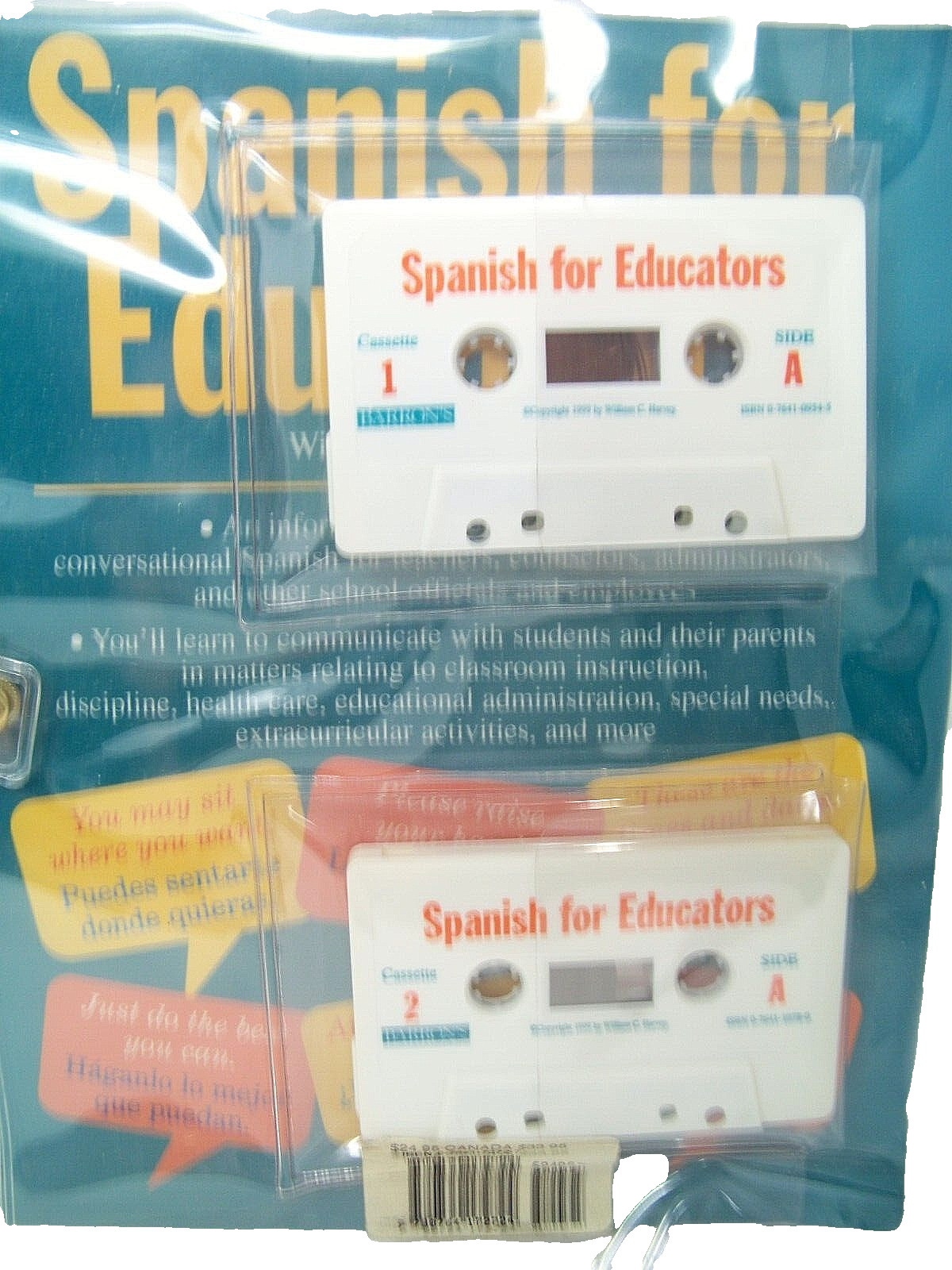 Spanish for Educators by William C. Harvey 1998 Paperback 2 Cassettes Plastic Co