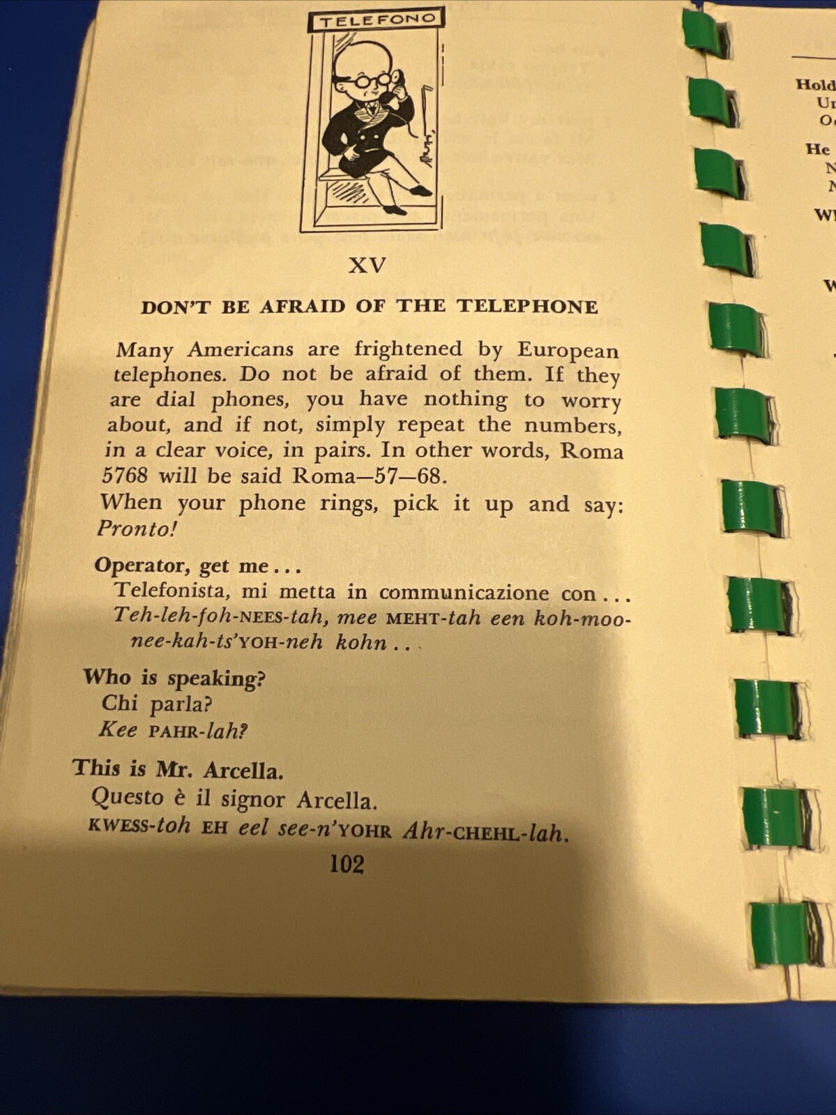 Vintage 1954 Berlitz ITALIAN For Travelers Language Book Spiral Phrases Words