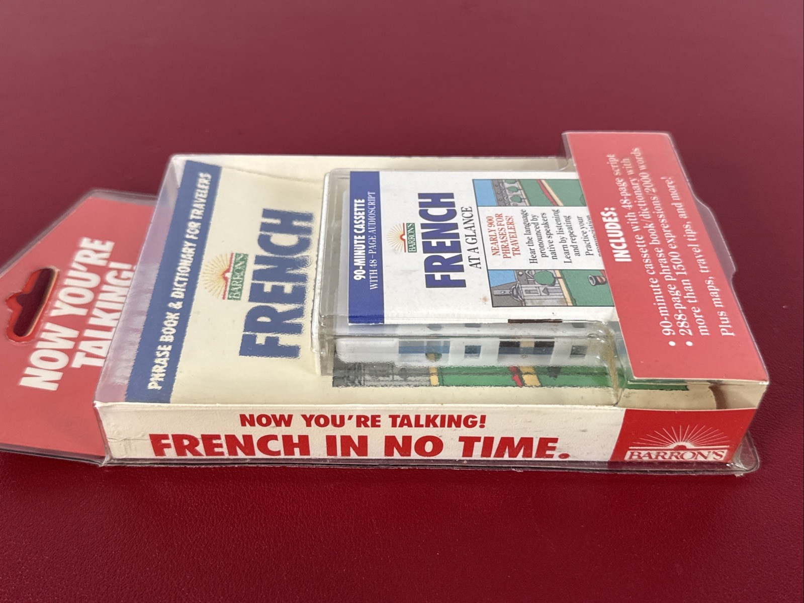 Barron’s French at a Glance – Audio Cassette Tape Phrase Book & Dictionary-NEW