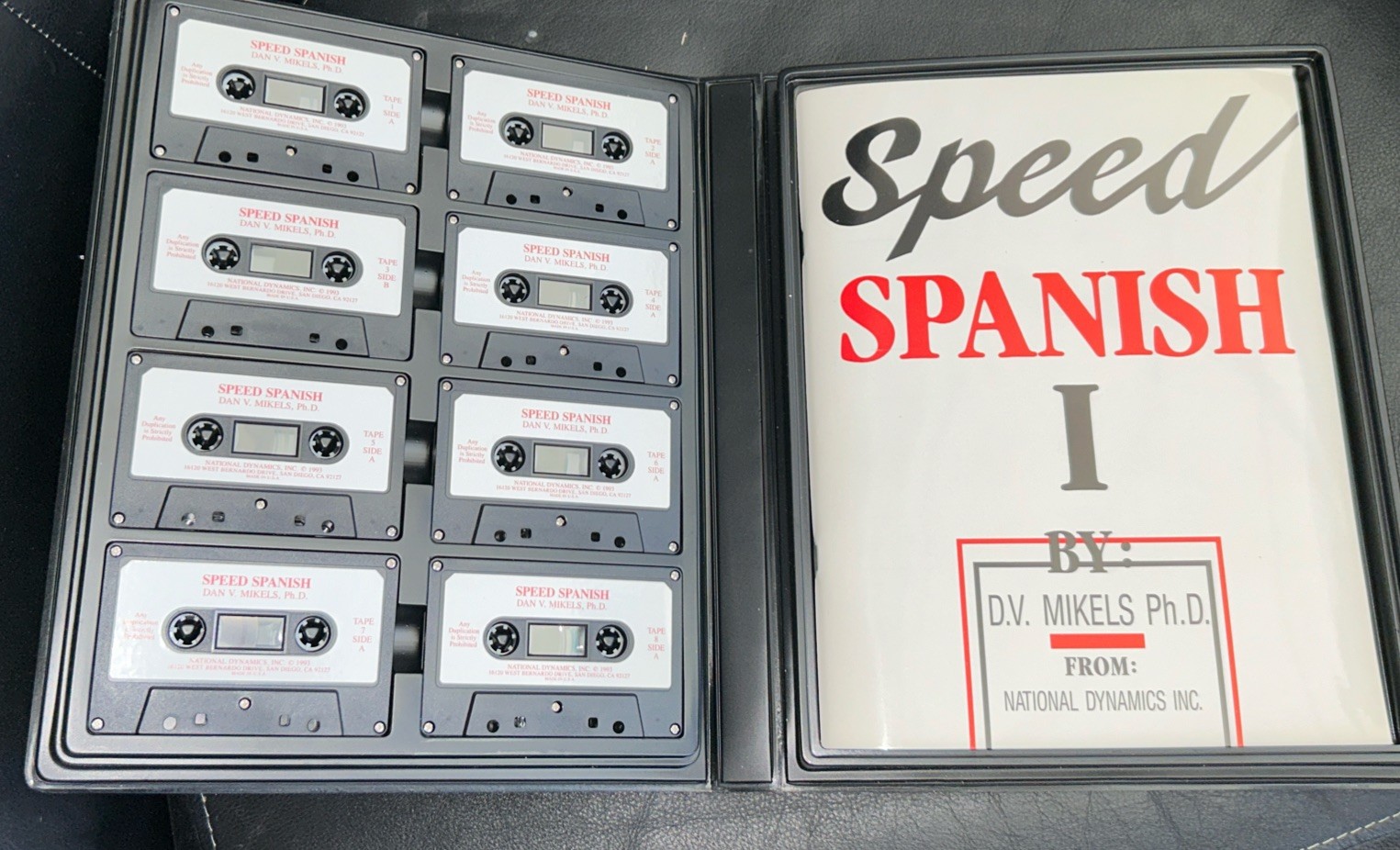 Spanish Speed 1&2 Series 16 cassettes and Guide Books 1988 Learn Spanish Mikels