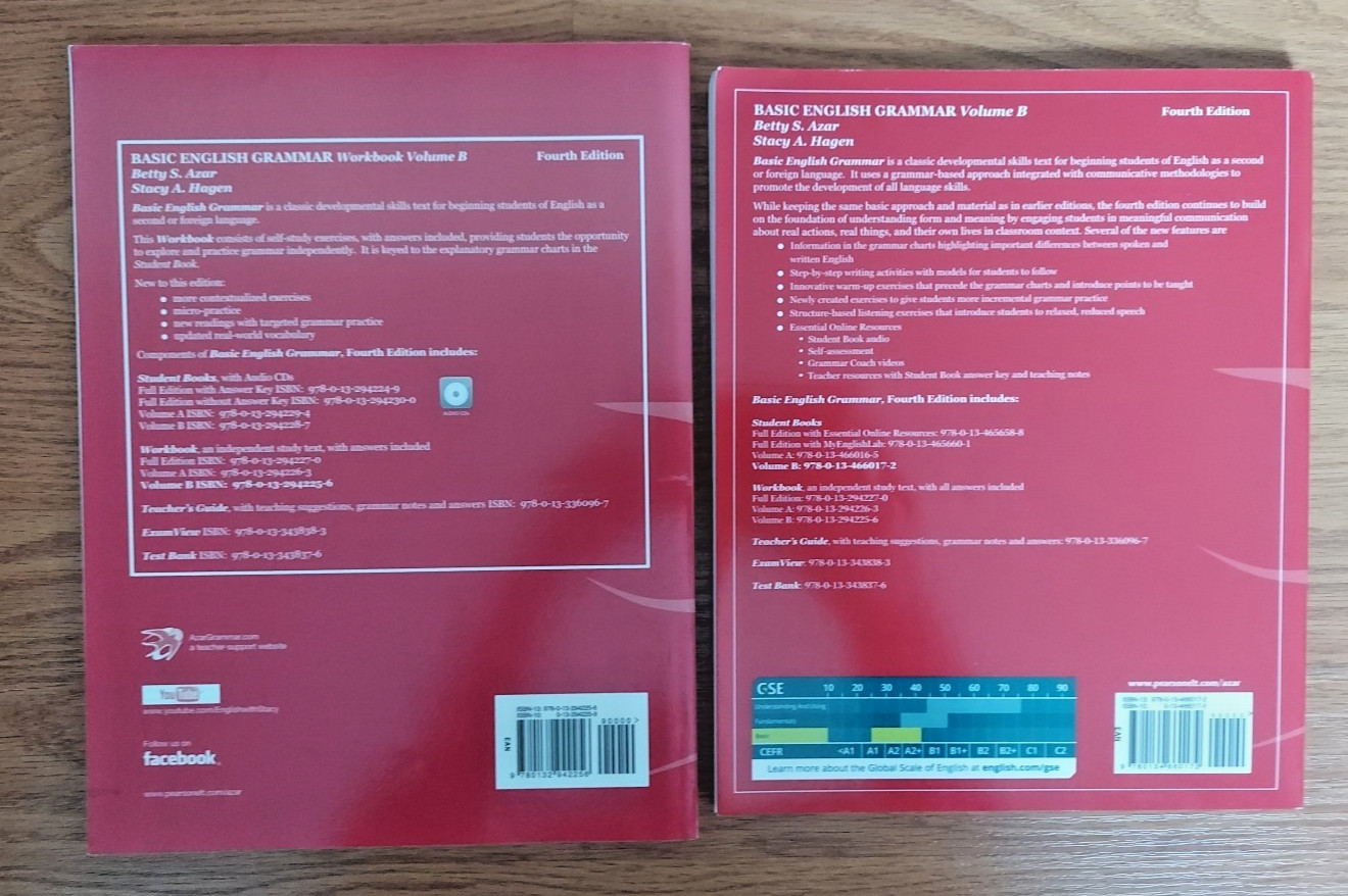 2 Books Basic English Grammar Volume B with Essential Online Resources, Workbook