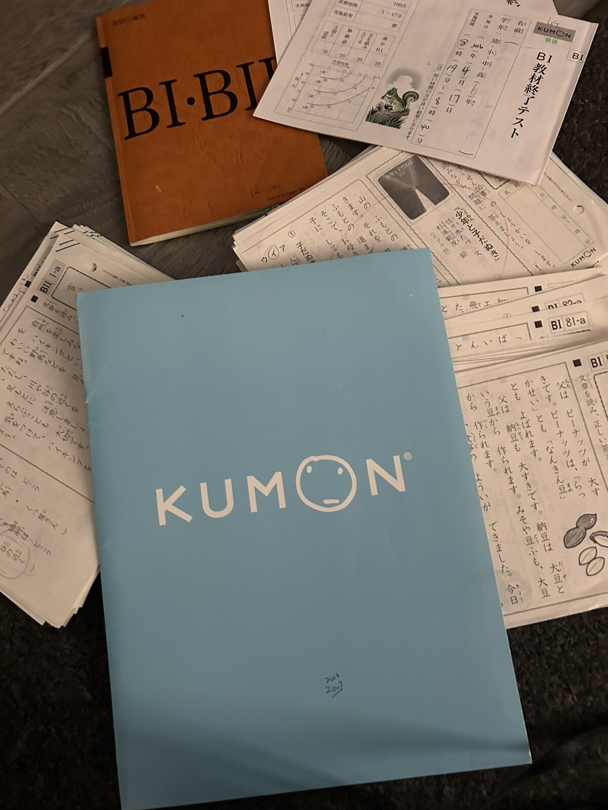 Kumon Japanese 400 worksheets – B1 /BII level, answer book, Material end test