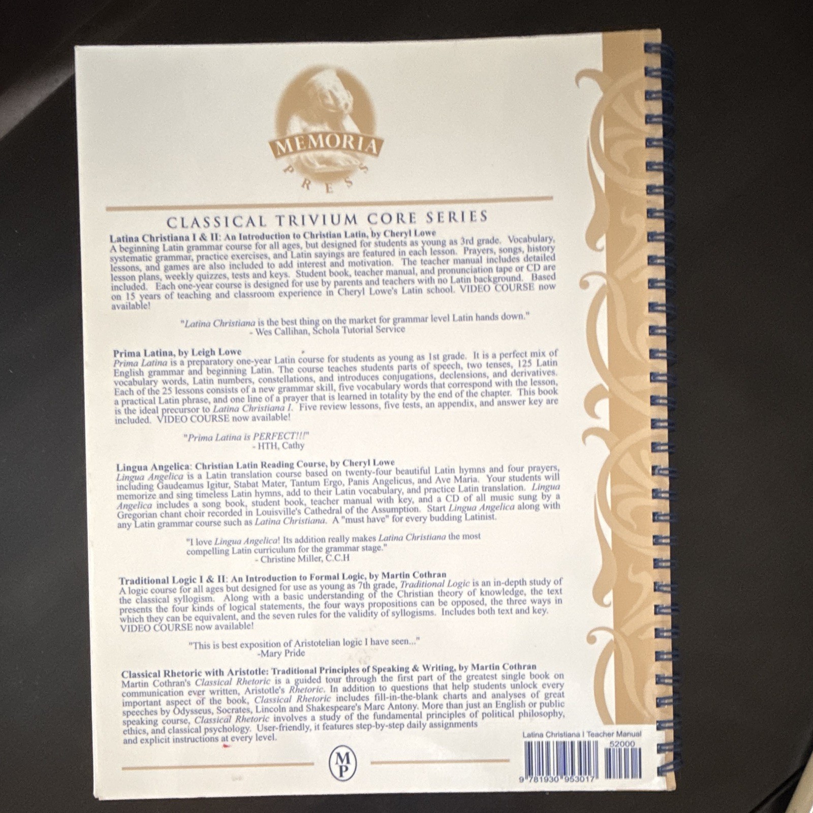 Memoria Press Latina Christiana Teacher Manual & DVDs Revised