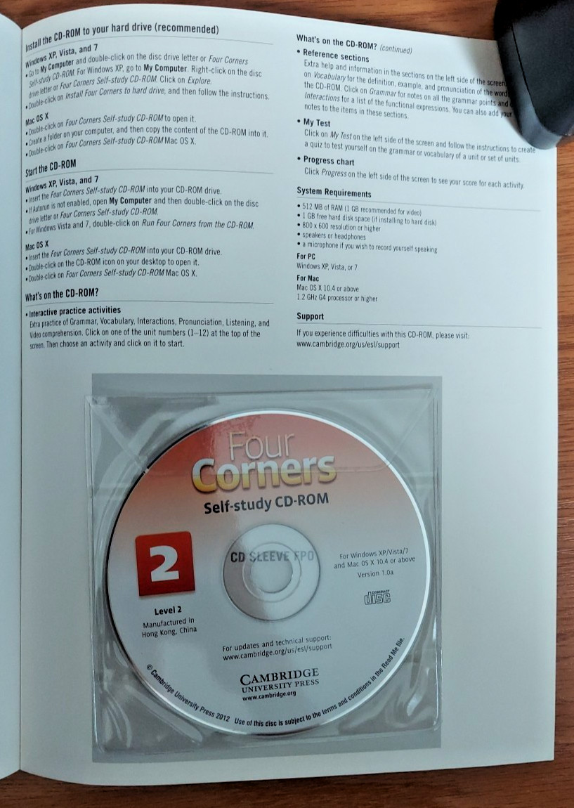 Four Corners Student’s Book 2A 2B by Jack C. Richards David Bohlke CD with video