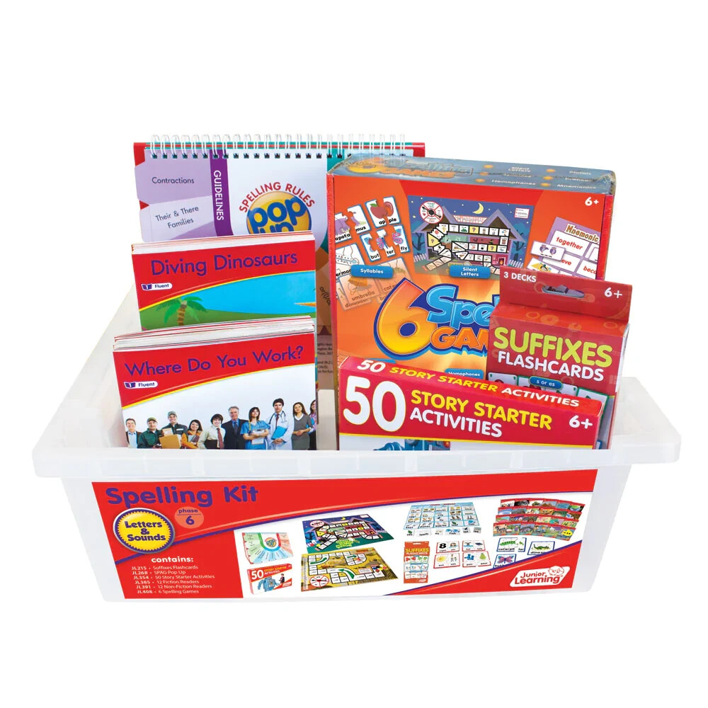 Junior Learning Spelling Kit Phase 6 Letters & Sounds Common Core Standards New