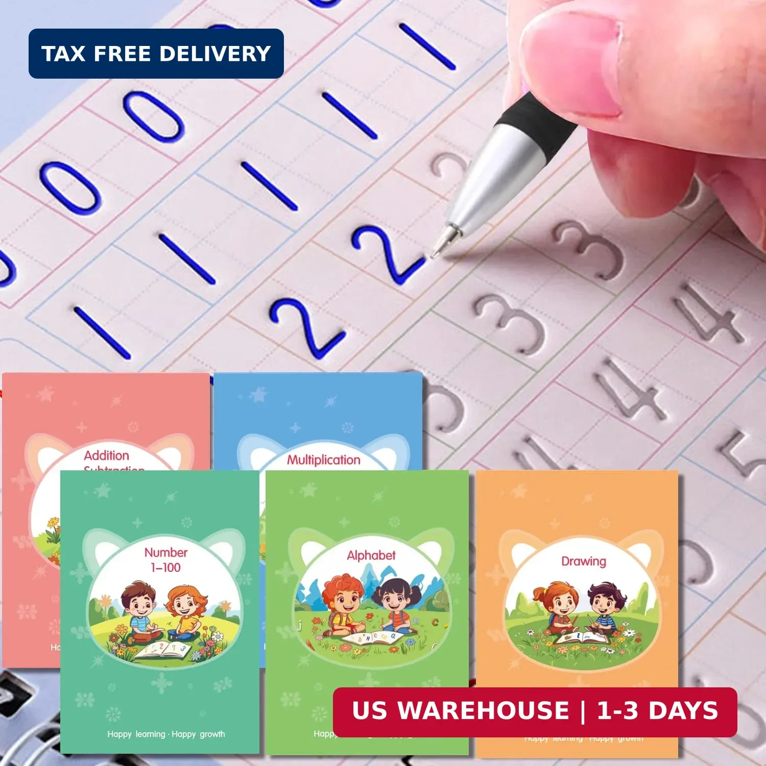 Magic Practice Copybook, Reusable Writing Practice Book, for Preschool Kids Age