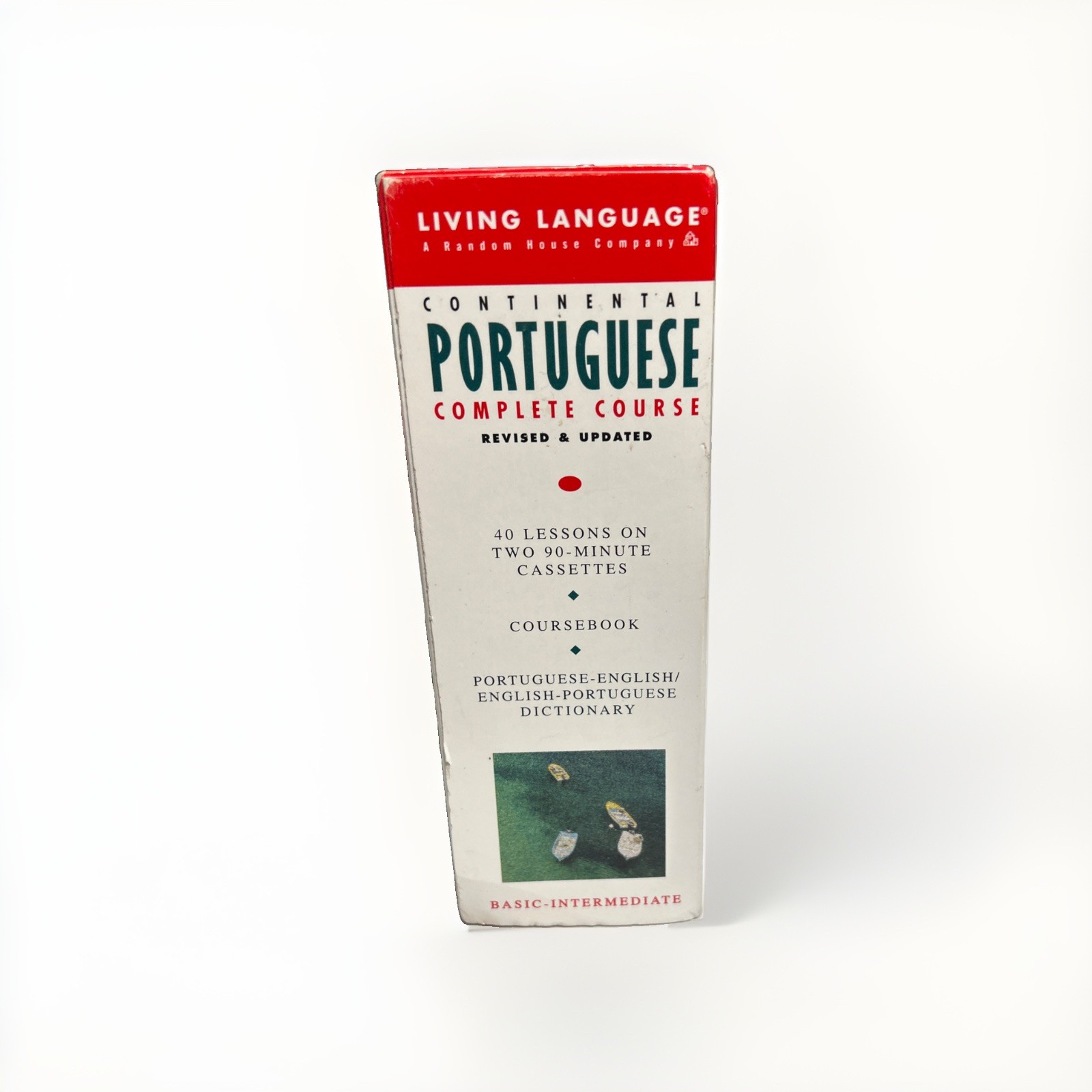 Living Language Portuguese Comp Course Basic Intermediate Cassettes Books VTG
