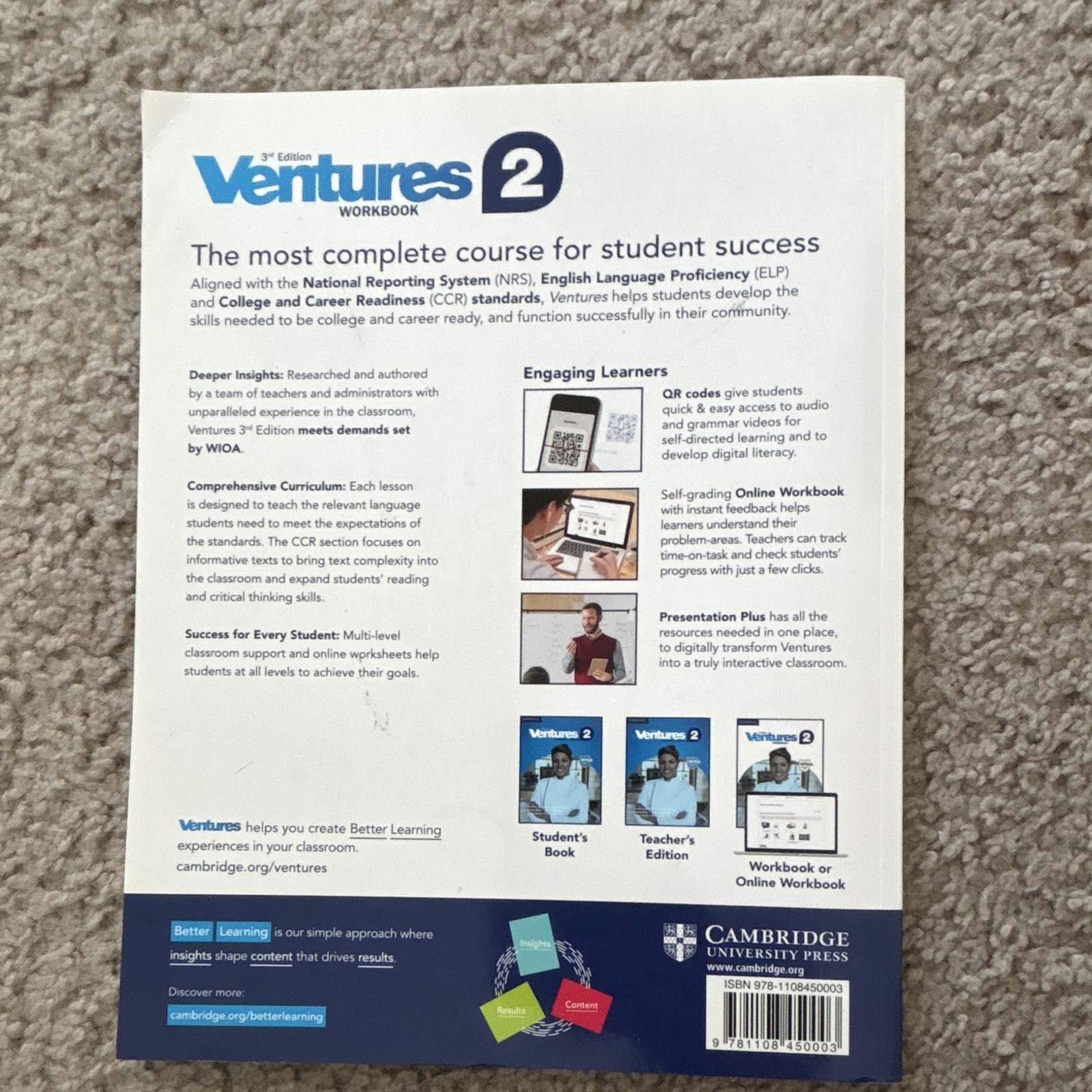 Cambridge Ventures 2 Workbook A2 Elementary 3rd Edition (2018) Paperback