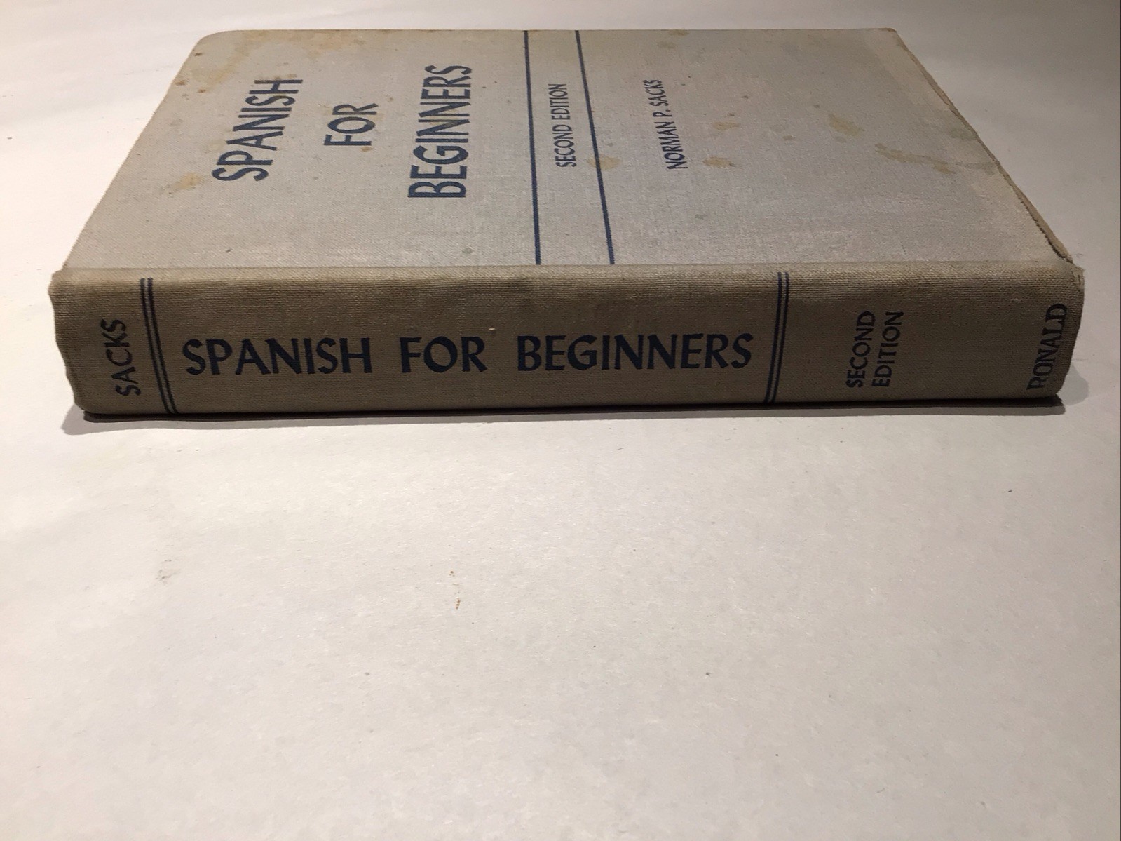 Vintage Spanish for Beginners 2nd Edition Norman P Sacks 1957 Textbook