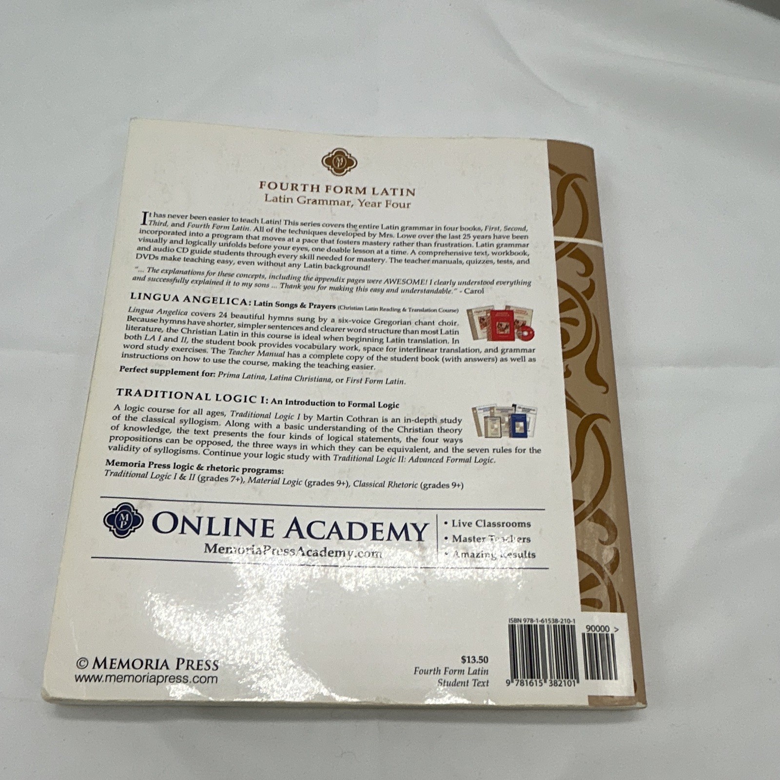 Memoria Press Fourth Form Latin Year 4 Set A1 Beginner Spiral Bound 2003