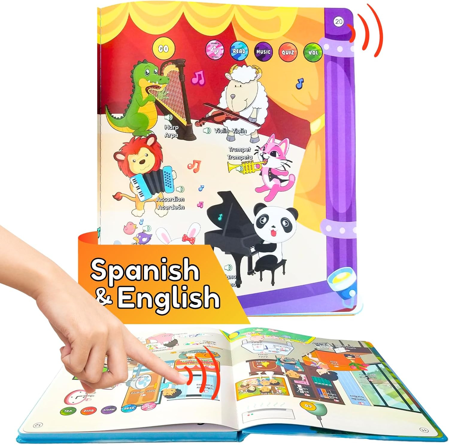 Spanish English Talking Learning Book for Kids 3+ Years Old, 420 Words Education