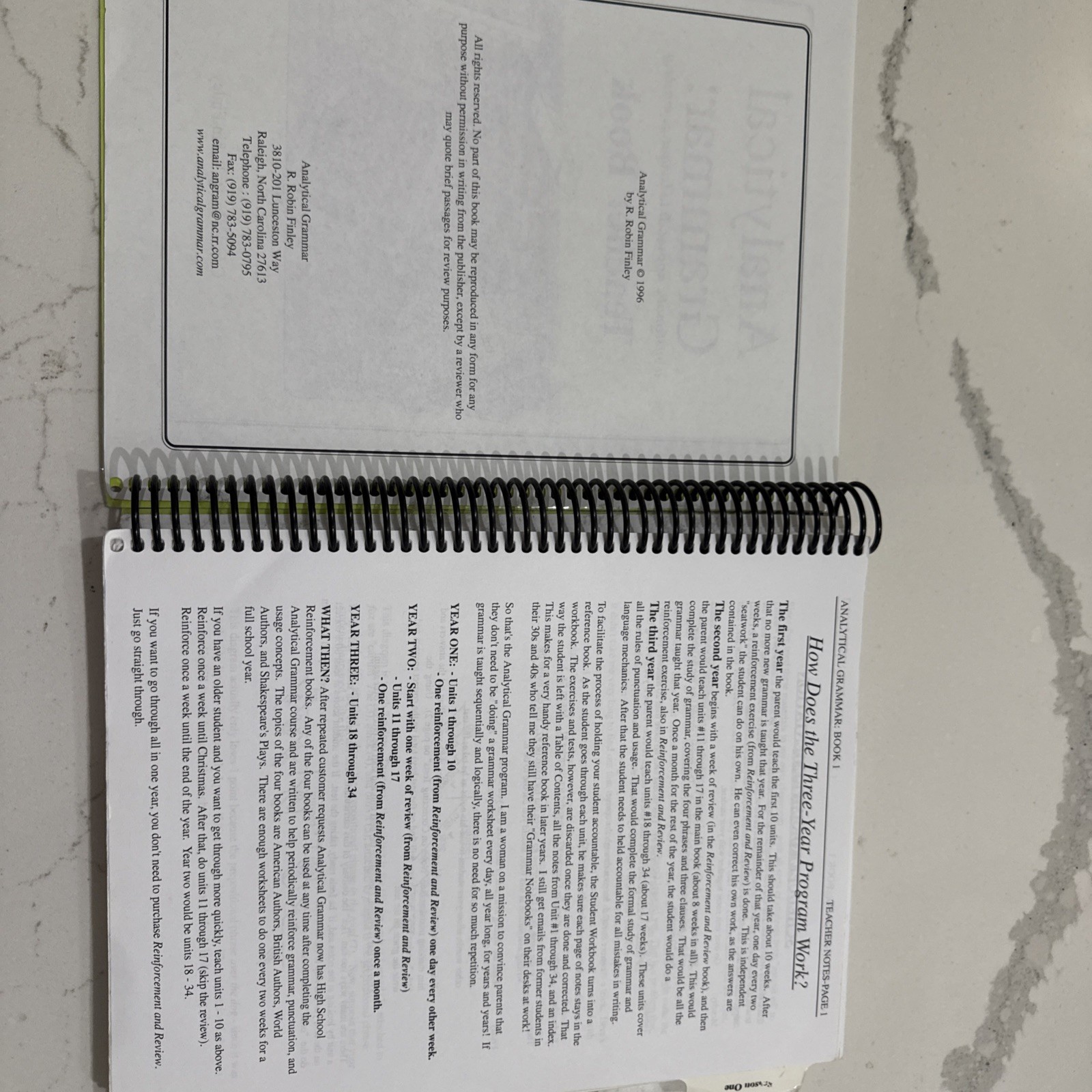 Analytical Grammar TEACHER BOOK Systematic Approach by Robin Finley Language