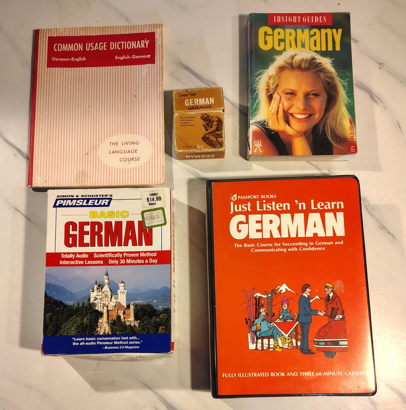 Mixed Lot German Language Learning Materials Books Cassettes CD’s Grammar Cards