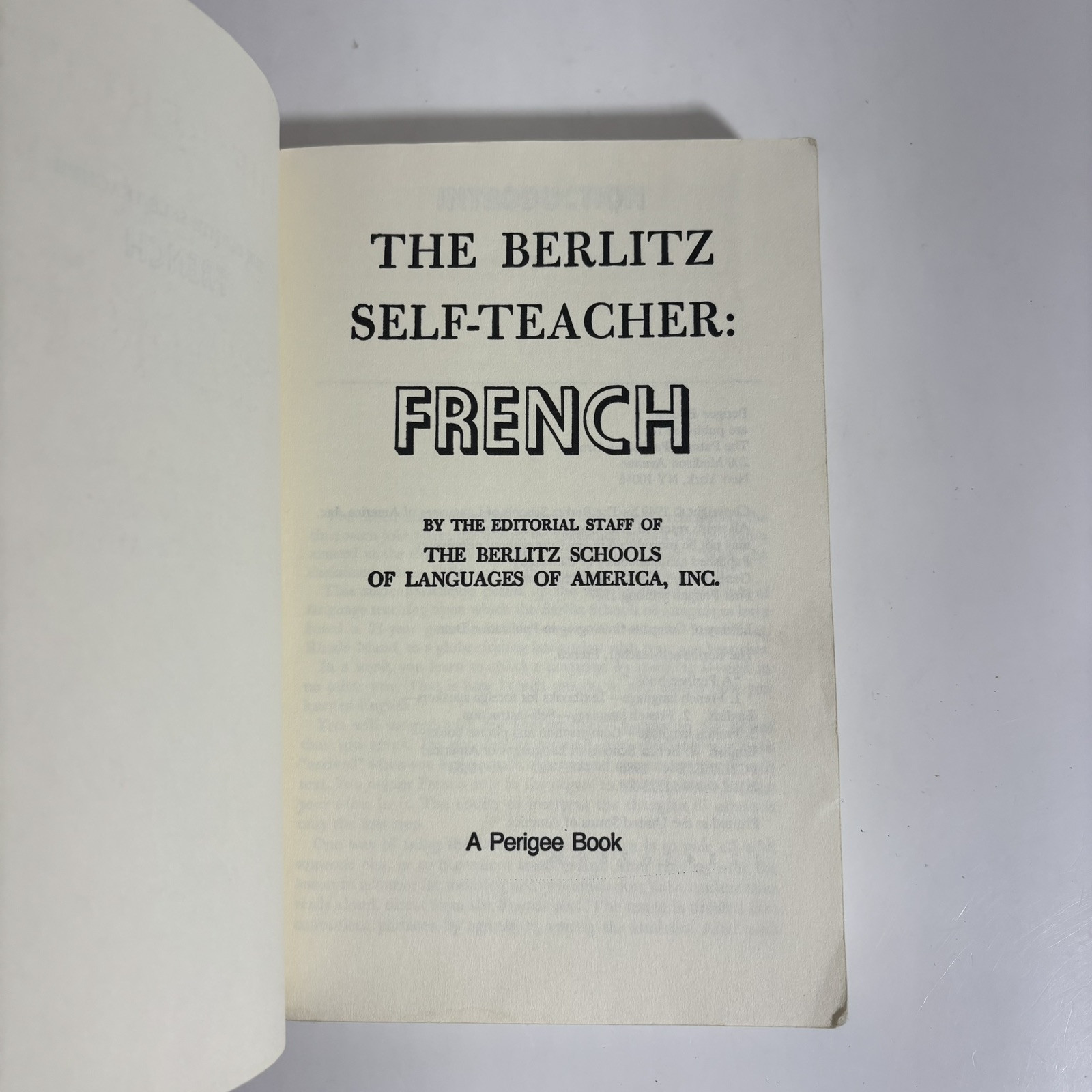 The Berlitz Self-Teacher-French, 1987, 1st TPB Edition. Home Language Study. A9