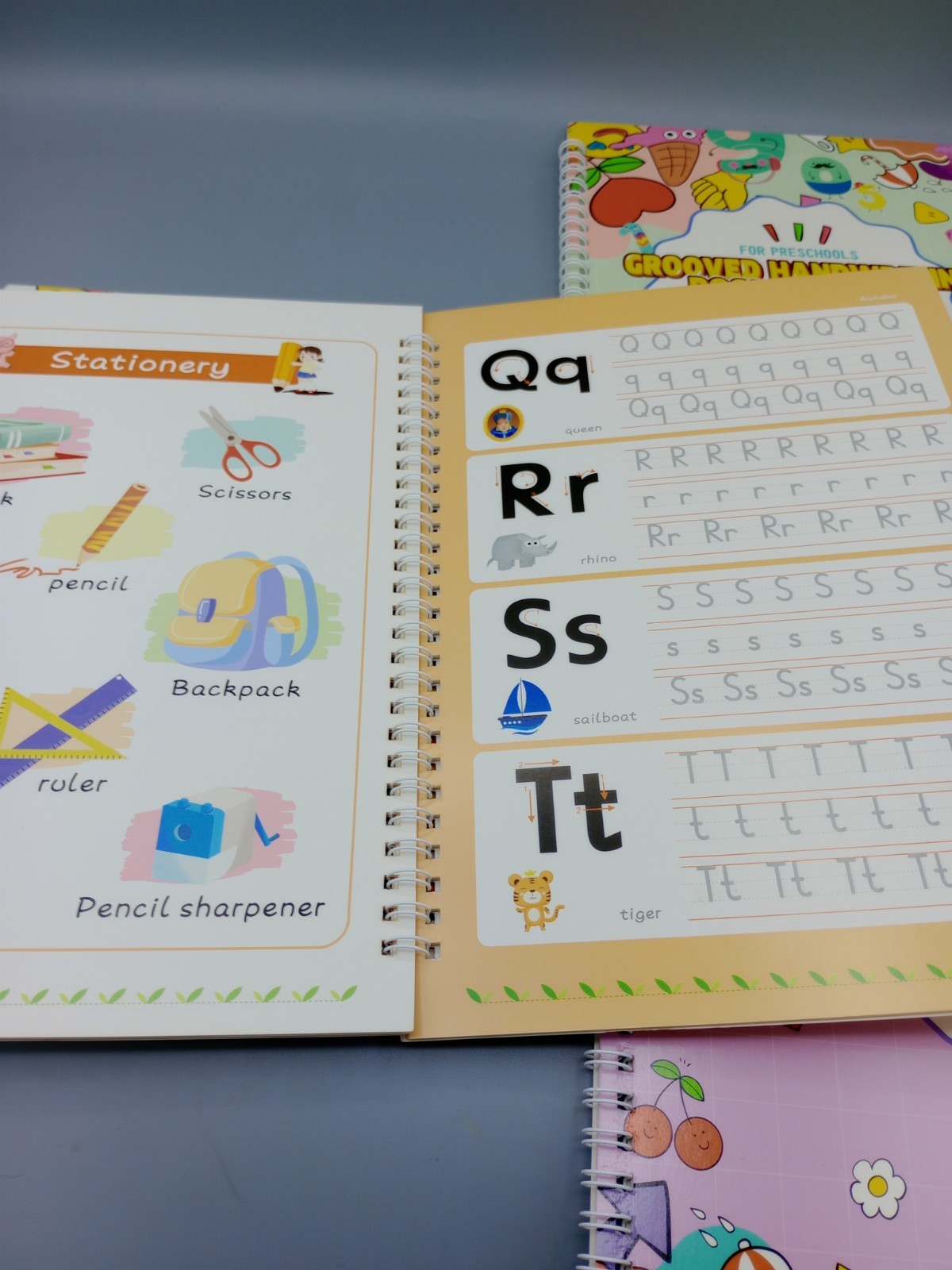 Magic Practice Grooved Writing Practice Copybooks for Preschool – 4 Books w Pens