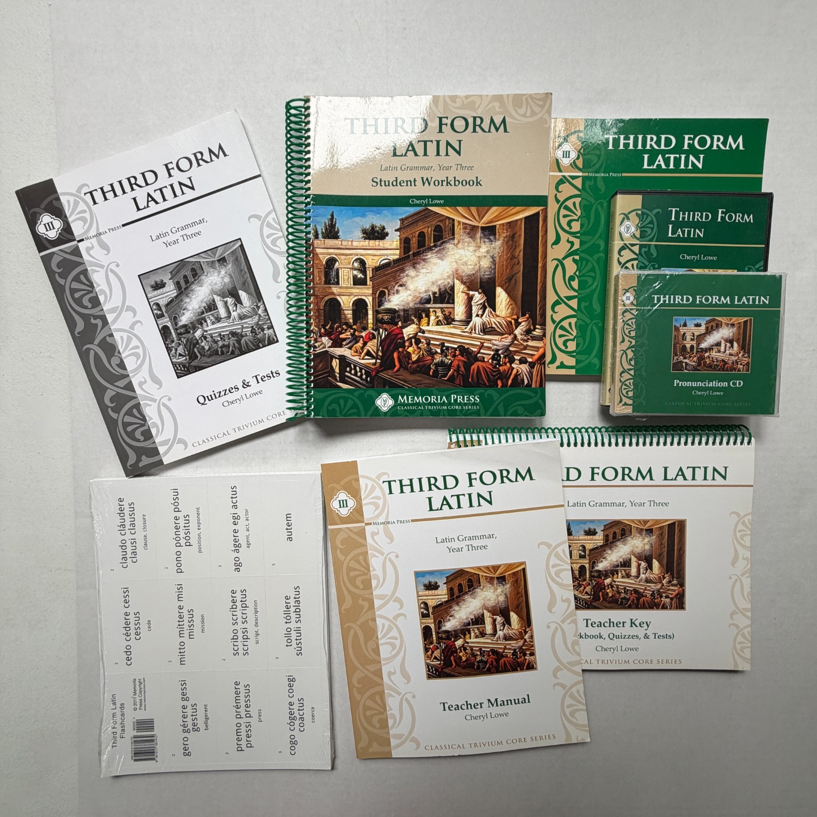 Memoria Press Third Form Latin Set 1st Edition Homeschool 8 Piece Book DVD CD
