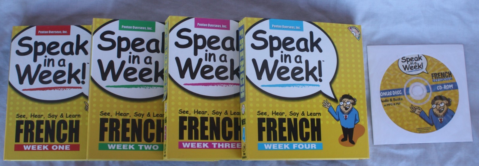 Speak in a Week! FRENCH Complete Four Week Set 4 books, 4 CDs + Bonus Disc!