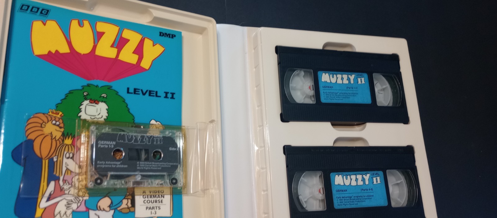 Muzzy BBC German-English VHS And Audio Cassette With Work Book Unused