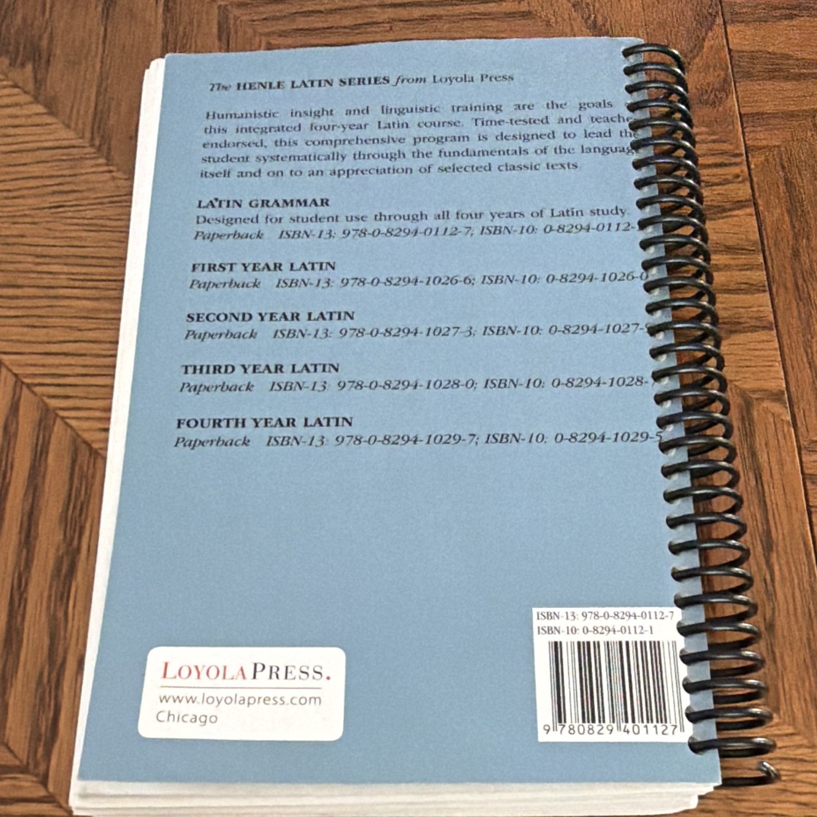 Loyola Press Henle Latin Grammar by Robert J. Henle S.J. Spiralbound