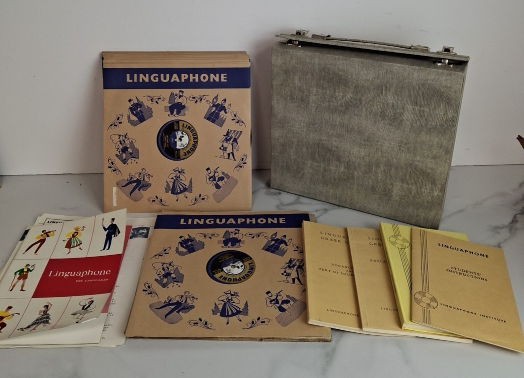 Linguaphone Institute Greek Language Course 16 Records 78 RPM Booklet G205
